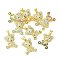Brass Micro Pave Cubic Zirconia Pendants, Cadmium Free & Lead Free, Bear Head Charms, Real 18K Gold Plated, Mixed Color, 20.5x15x5mm, Hole: 4.5x3.5mm