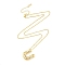 Brass Micro Pave Clear Cubic Zirconia Pendant Necklaces, Letter U, 17.72 inch(450mm), Letter U: 21x18.5mm