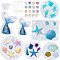 DIY Epoxy Resin Jewelry Making, with Silicone Molds, Screw Eye Pin Bail Peg and Laser Shining Nail Art Glitter, Mixed Color, 575x105mm