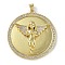Rack Plating Brass Micro Pave Clear Cubic Zirconia Pendants, Long-Lasting Plated, Lead Free & Cadmium Free, Real 18K Gold Plated, Round, 40.5x37.5x8.5mm, Hole: 4x3mm