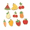 201 Stainless Steel Enamel Charms, Fruits Charm, Golden, Mixed Color, 11.5~14x4.5~12.5x1.5mm, Hole: 1.4mm