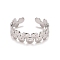 Non-Tarnish 304 Stainless Steel Flat Round Wrap Open Cuff Ring for Women, Stainless Steel Color, US Size 8 1/4(18.3mm)
