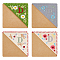 4Pcs 4 Style Felt Embroidery Bookmarks, Corner Page Marker, with Kraft Paper, Season Theme, Square, Letter D, 96x96x3mm, 1pc/style