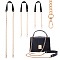 WADORN 3 Style PU Leather Curb Chain Bag Straps, PU Leather Long Crossbody Bag Straps PU Leather Handbag Chain Replacement for Shoulder Bag Crossbody Handbag Purse Making Accessories, Black