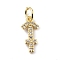 Brass Micro Pave Cubic Zirconia Charms, Cadmium Free & Lead Free, Constellation Charms, with Jump Rings, Real 18K Gold Plated, Sagittarius, 13.5x6.5x1.4mm, Hole: 3.4mm