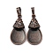Brass Pendant Cabochon Settings, Teardrop Charms, Cadmium Free & Lead Free, Red Copper, Tray: 18x13mm, 31.5x15x8mm, Hole: 8x5mm