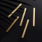304 Stainless Steel Four Sides Engraved Pendants, Manual Polishing, Literature Art Pendants, Manual Polishing, Blank Stamping Tags, Bar, Golden, 50x5x5mm, Hole: 2mm