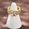 Brass Micro Pave Cubic Zirconia Plain Band Finger Rings for Women, Real 18K Gold Plated, 9.5mm, US Size 8 1/2(18.5mm)