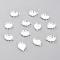 304 Stainless Steel Charms Cabochon Settings, Lace Edge Bezel Cups, Oval, Silver, 12x9x2mm Tray: 9mmx8mm