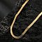 5MM Vintage Stainless Steel Flat Snake Chain Necklaces for Men, Real 18K Gold Plated, 15.75 inch(40cm)