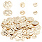 90Pcs 3 Styles Brass Connector Charms, Flat Round, Twist Round Links, Real 24K Gold Plated, 6~12x0.8~1mm, Hole: 0.8~1.4mm, 30pcs/style