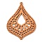 Hollow Wood Big Pendants, for Jewelry Making, Teardrop, 51x3mm