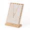 Bamboo Necklace Display Stand, L-Shaped Long Chain Display Stand, Rectangle, Microfibre, 17.5x24.5cm