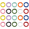 20Pcs 10 Colors Zinc Alloy Spring Gate Rings, Twisted Round Ring, Mixed Color, 28.5x5mm, 2pcs/color