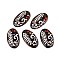 Handmade Porcelain Big Pendants, Oval with Fishbone, Fancy Antique Glazed Porcelain, Coconut Brown, 58.5~62x35~36x10mm, Hole: 4.5~5mm