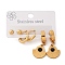304 Stainless Steel Fan Stud & Hoop Earrring Set for Women, with Synthetic Turquoise, Golden, 5mm