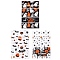 50Pcs Rectangle Halloween Candy Plastic Bags, Mixed Shapes Printed Candy Drawstring Bags, Mixed Color, 23.2x14.9x0.05cm
