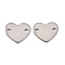 Tarnish Resistant 201 Stainless Steel Links Connectors, Heart, Stainless Steel Color, 10x12.5x0.8mm, Hole: 1.4mm