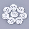 Resin Buttons, 2-Hole, Flat Round, White, 15x3mm, Hole: 2mm, about 1000pcs/bag
