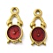 304 Stainless Steel Enamel Pendants, Alarm Clock Charm, Ion Plating(IP), Real 18K Gold Plated, 19.5x8.5x2mm, Hole: 1.6mm