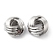 Brass European Beads, Large Hole Beads, Cadmium Free & Nickel Free & Lead Free, Knot, Real Platinum Plated, 12.5x7.5mm, Hole: 5mm