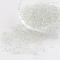 6/0 Glass Seed Beads, Transparent, Round, White, 4mm, hole: 1.5mm, about 496pcs/50g