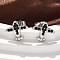304 Stainless Steel Stud Earrings, with Rhinestone, Airplane, Stainless Steel Color, 12x14mm