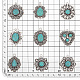 24шт 12 стиля подвески из синтетической бирюзы PALLOY-PH0002-19-2