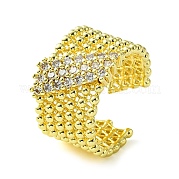 Открытые манжеты из латуни с микропаве кубический цирконий RJEW-K256-03G