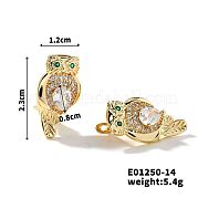 Блестящие медные серьги с камнями цирконом JG9424-5