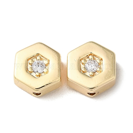 Латунные микро проложить кубического циркония бусы KK-F862-19G-1