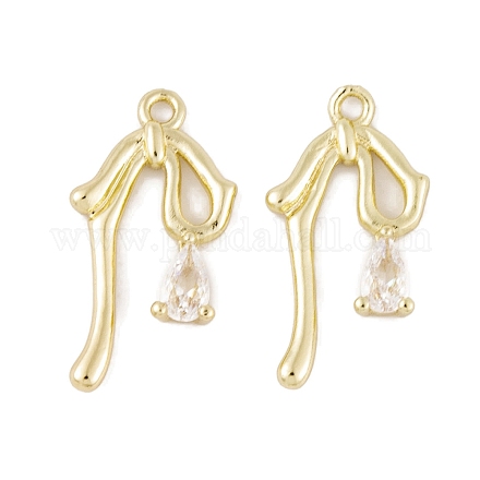 Латунные микропаве прозрачные подвески с фианитом KK-L212-06G-1