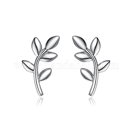 Серьги-гвоздики из стерлингового серебра с листьями UF4300-1-1
