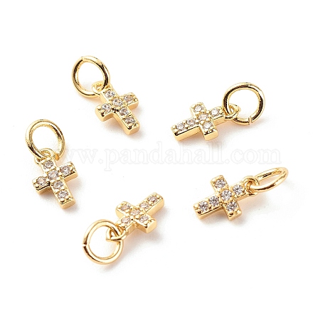 Латунные микропаве прозрачные подвески с фианитом X-ZIRC-P094-18G-RS-1