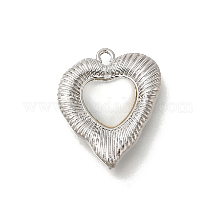 Подвески из латуни с натуральными белыми ракушками KK-U061-13P-1