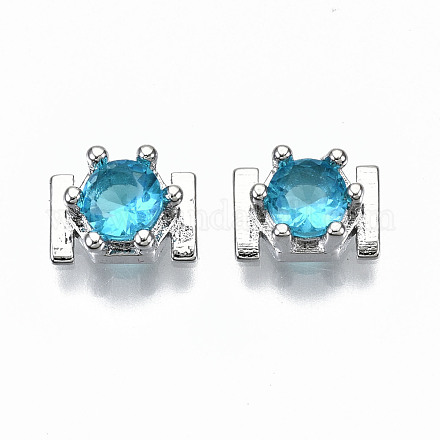 Латунь микро проложить Циркон кабошоны KK-S061-48P-G-NR-1