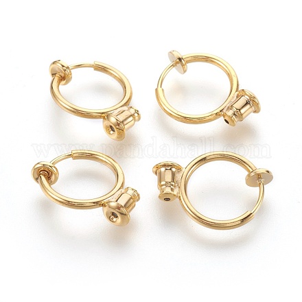 Латунные серьги-клипсы KK-L168-04G-1