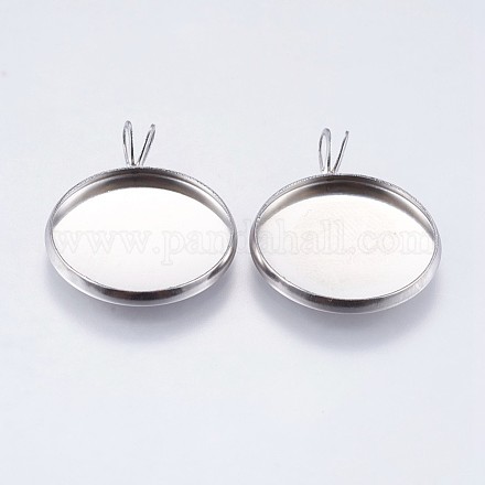 Подвеска-кабошон из нержавеющей стали 304 STAS-I069-37-18MM-1