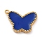 Ion Plating(IP) 304 Stainless Steel Enamel Pendants, Real 18K Gold Plated, Butterfly Charm, Blue, 21x17.5x2.5mm, Hole: 1.8mm
