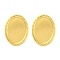 Ion Plating(IP) 304 Stainless Steel Oval Stud Earrings, Real 18K Gold Plated, 24x18mm