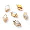 Sew on Rhinestone, Embossed K5 Glass Rhinestone, with Raw(Unplated) Brass Prong Settings, Garments Accessories, Rhombus, Mixed Color, 13x8x6.5mm