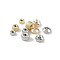 Brass Beads Sets, Cadmium Free & Nickel Free & Lead Free, Real Platinum Plated & Real 18K Gold Plated, Flat Round, 4~6x2~3.8mm, Hole: 1.2~2.5mm, 50pcs/style