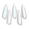 Synthetic Moonstone Cabochons, Teardrop, Clear AB, 34.5x10x7mm
