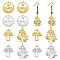 12Pcs 6 Style 201 Stainless Steel Pendants, Laser Cut, Mushroom, Golden & Stainless Steel Color, 25~34x20~30x1mm, Hole: 1.6~1.5mm, 2pcs/style