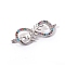 Brass Micro Pave Cubic Zirconia Links connectors, Infinity, Colorful, Platinum, 9x27x2mm, Hole: 1.2mm