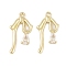 Brass Micro Pave Clear Cubic Zirconia Pendants, Cadmium Free & Nickel Free & Lead Free, Long-Lasting Plated, Bowknot Charms, Real 14K Gold Plated, 20x10.5x3mm, Hole: 1mm