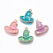 Alloy Enamel Pendants, Witch Hat Pendants, Light Gold, Mixed Color, 20.5x19x2mm, Hole: 1.6mm