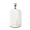 304 Stainless Steel Pendants, Rectangle Charm, Stainless Steel Color, 36x20x2.5mm, Hole: 8.5x5mm