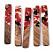 Transparent Resin & Walnut Wood Big Pendants, with Gold Foil, Rectangle Charms, FireBrick, 51.5x7.5x3mm, Hole: 1.8mm