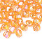 Transparent Acrylic Beads, AB Color Plated, Nuggets, Gold, 10.5x10x8mm, Hole: 1.6mm, about 1200pcs/500g